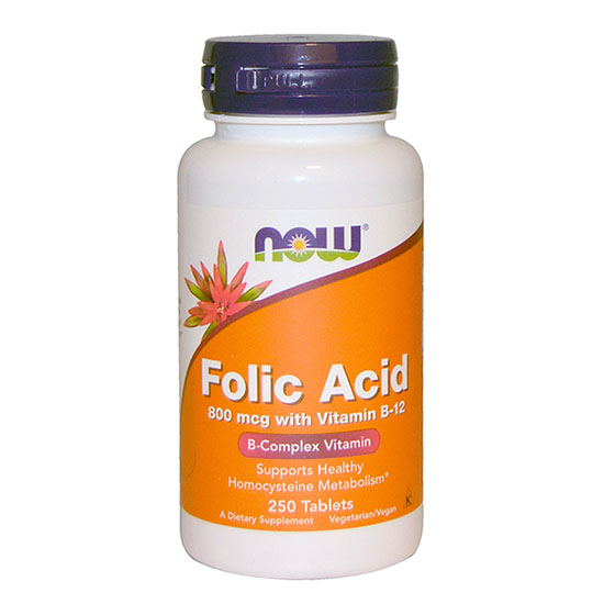 Now food Folic Acid With Vitamin B12 hỗ trợ điều trị bệnh loạn máu thiếu máu