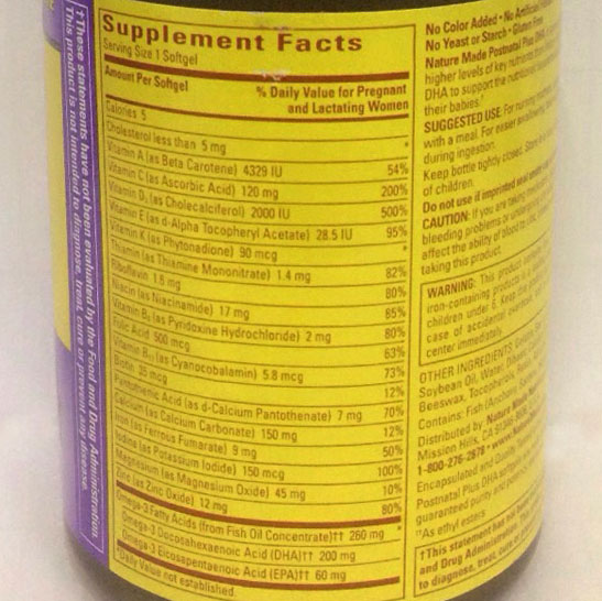 Nature Made Postnatal + DHA