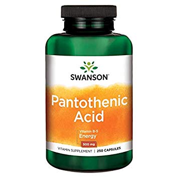 Viên uống bổ sung vitamin b5 swanson pantothenic acid 500mg, 250 viên - mỹ