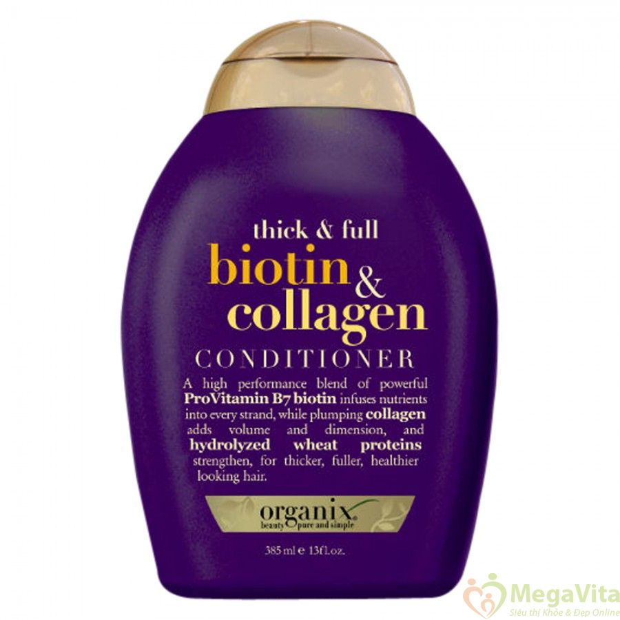Dầu xả ogx thick and full biotin and collagen conditioner 385ml của mỹ