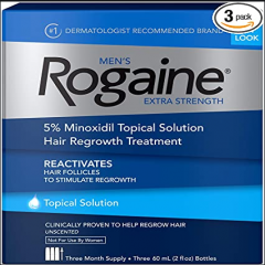 Rogaine 5% Minoxidil Extra Strength Thuốc mọc tóc cho Nam sét 3 chai