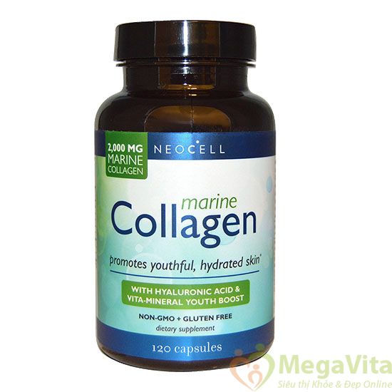 Viên uống trẻ hóa da, tái tạo da hư tổn neocell marine collagen 2000mg của mỹ 120 viên