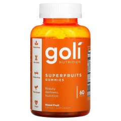 Goli Nutrition Superfruit Gummies 60 Viên - Kẹo Bổ Sung Vitamin Và Khoáng Chất Chiết Xuất Từ Trái Cây.