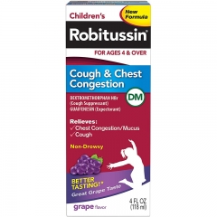 Siro giảm ho, đau ngực Children's Robitussin Cough and Chest Congestion DM 118ml Cho Bé Từ 4 Tuổi