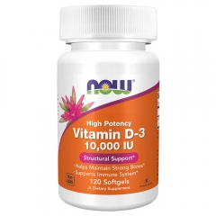 Viên Uống Bổ Sung Vitamin D3 Now High Potency Vitamin D3 10,000 IU 120 Softgels