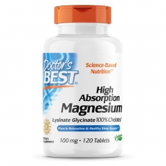 Doctor's Best High Absorption Magnesium 100% Chelated 100 mg 120 viên - Viên Uống Bổ Sung Magnesium.