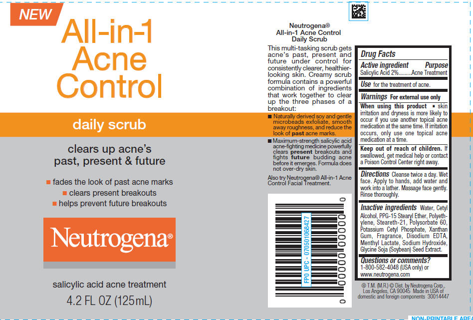 neutrogena sữa rửa mặt trị mụn all-in-1 acne control daily scrub 125ml