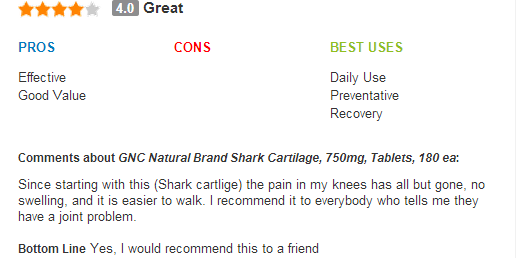 Gnc natural brand shark cartilage 750 mg - viên uống bổ xương vi sụn cá mập 180 viên
