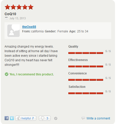 Đánh giá của khách hàng Nature Made CoQ10