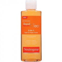 Neutrogena Rapid Clear 2 In 1 Fight & Fade Toner: Dung dịch trị mụn và làm mờ vết thâm sau mụn, 237 ml 