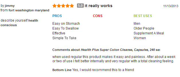 Health plus super colon cleanse với herbs and acidops,60 viên: viên hỗ trợ và giải độc đường ruột mẫu mới 2018