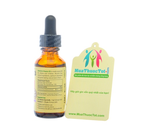 Vitamin D thành phần chính của ChildLife Vitamin D3 Formula