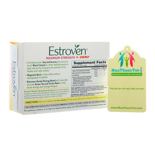 Thành phần nổi bật của Estroven Maximum Strength + Energy: