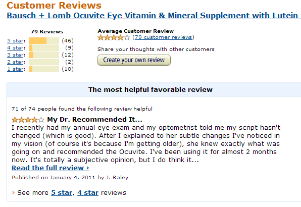 Bausch + Lomb Ocuvite Eye Vitamin & Mineral Supplement with Lutein