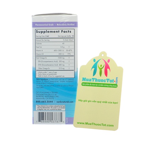 Thành phần chính Nordic Naturals Baby's DHA with Vitamin
