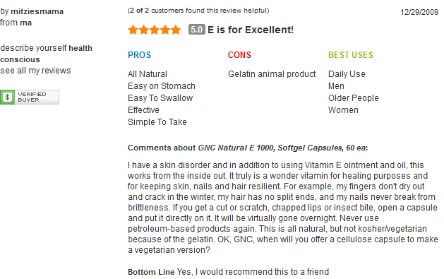 Gnc natural vitamin e 1000 60 viên