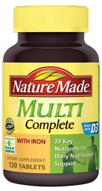 Nature Made Multi Complete thuốc bổ sung vitamin khoáng chất cần thiết cho cơ thể