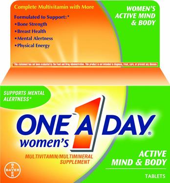 One-a-day Women's Active Mind and Body Multivitamin bổ sung vitamin và khoáng chất giúp bổ não và cung cấp năng lượng cho cơ thể