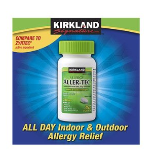 Kirkland Signature Aller-Tec Cetirizine Hydrochloridegiảm các triệu chứng sốt cỏ khô hoặc di ứng các đường hô hấp