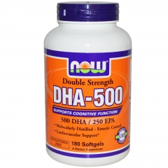 NOW Foods DHA- 500: Viên uống bổ sung DHA cho cơ thể, 180 viên