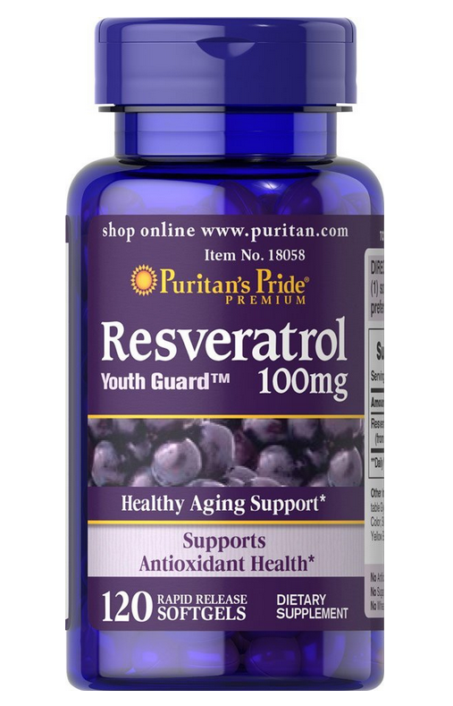 Puritan's Pride Resveratrol 100 mg giúp chống lại quá trình oxy hóa và hổ trợ tim mạch