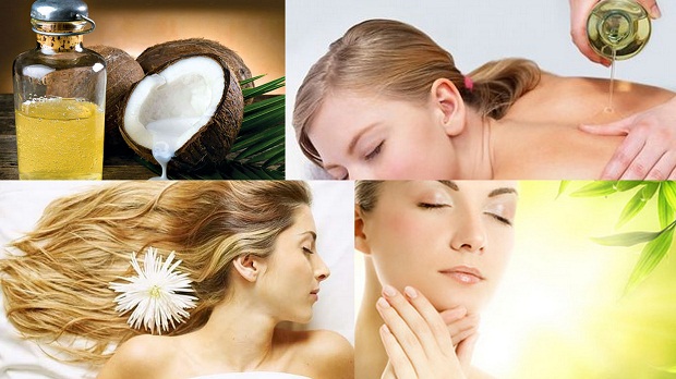 Thoa dầu dừa vào vùng da bạn muốn chăm sócgiúp dưỡng ẩm da