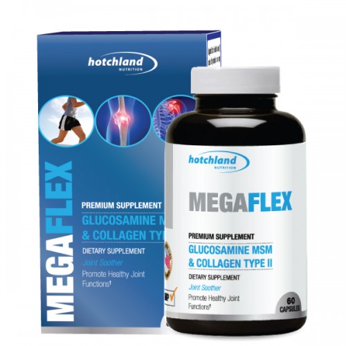 HOTCHAND Nutrition’s MegaFlex Glucosamine MSM& Collagen Type II giúp giảm đau nhanh, hỗ trợ khớp và mô liên kết khỏe mạnh