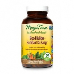 MegaFood Blood Builder: bổ sung  sắt, acid folic, vitamin B12 giúp duy trì mức độ sắt trong máu khỏe mạnh, 30 viên