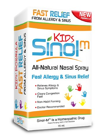 Sinol- M Fast relief from Allergy & Sinus Kids hỗ trợ điều trị các triệu chứng của viêm mũi dị ứng và viêm xoang, viêm mũi