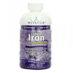 Wellesse Liquid Iron - Nước uống giúp bổ sung sắt, tăng cường lượng máu lên não, 480ml