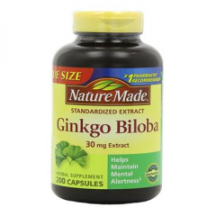 Nature Made Ginkgo Biloba: Viên uống bổ não và tăng cường trí nhớ, 200 viên, 30 mg