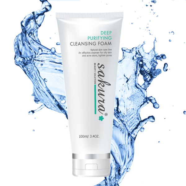 Sakura deep purifying cleansing foam - sữa rửa mặt trị mụn cho da nhờn, 100ml