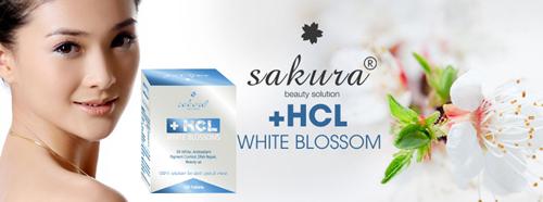 Sakura hcl white blossom -viên uống trắng da trị nám, 120 viên