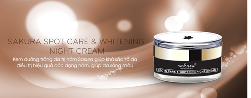 Sakura spot care & whitening night cream - kem dưỡng trắng da trị nám cao cấp ban đêm, 30g