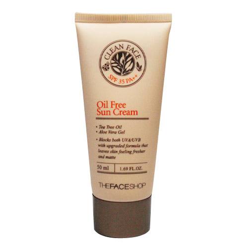 The face shop oil free sun cream spf 35: kem chống nắng an toàn dành cho da dầu 50ml