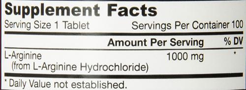 Viên uống tăng cường khả năng tuần hoàn máu jarrow formulas l-arginine 1000mg, 100 viên