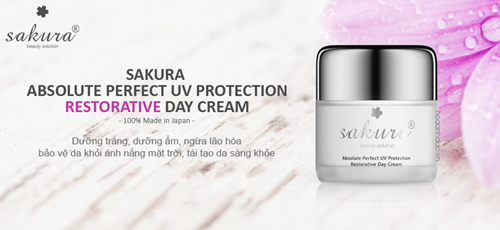 Kem dưỡng trắng da ban ngày - sakura absolute perfect uv protection restorative day cream, 30g