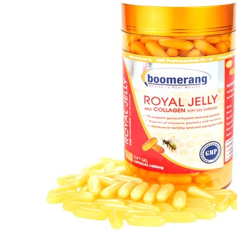 Sữa ong chúa boomerang royal jelly and collagen, 120 viên