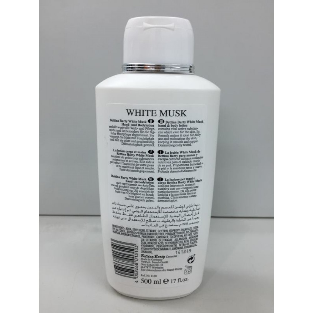 Sữa dưỡng thể làm trắng da bettina barty white musk hand and body lotion 500ml