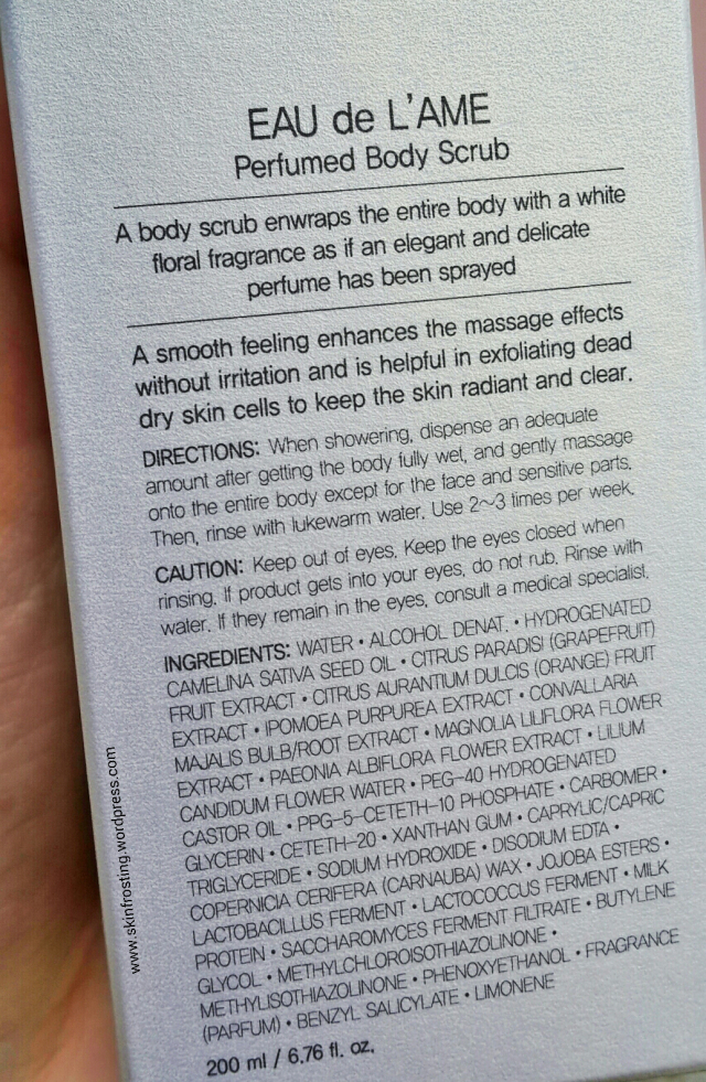 Kem tẩy tế bào chết toàn thân the face shop eau de l’ame perfumed body scrub 120ml