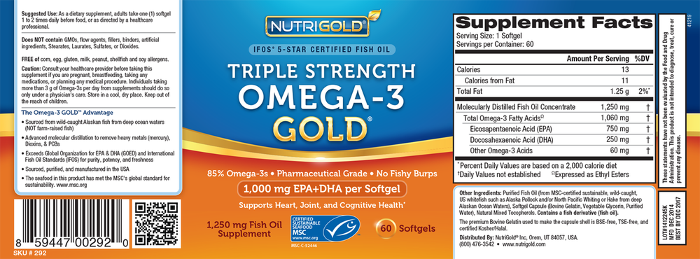 Triple strength omega3 gold nutri gold