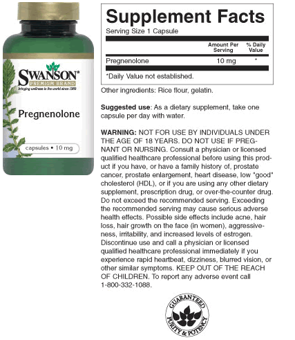 Viên uống swanson pregnenolone - cải thiện và nâng cao sức khỏe, tinh thần của mỹ 90 viên/hộp