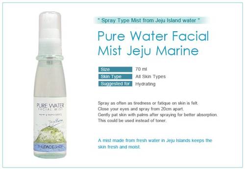 Xịt khoáng muối biển hàn quốc the face shop pure water facial mist 70ml
