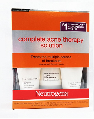 Bộ 3 sản phẩm đặc trị mụn neutrogena complete acne therapy system