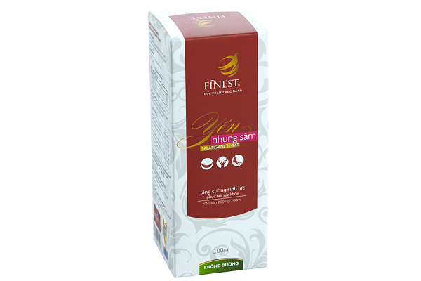 Nước yến nhung sâm finest không đường 100ml: tăng cường sinh lực