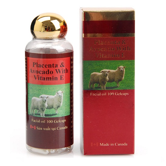Viên dưỡng da trị nám nhau thai cừu placenta & avocado with vitamin e 100 viên