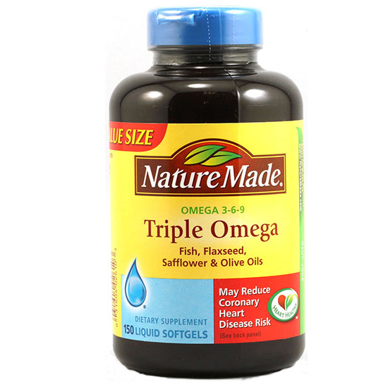 Nature made triple omega 3-6-9: viên uống hỗ trợ tim mạch 150 viên