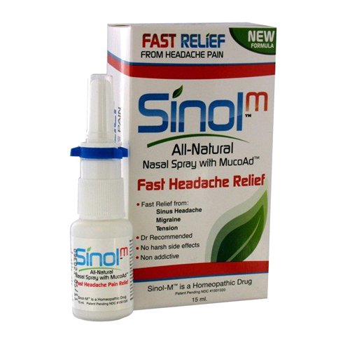 Chai xịt chống viêm xoang, nhức đầu sinol m all natural nasal spray fast allergy sinus relief 15ml