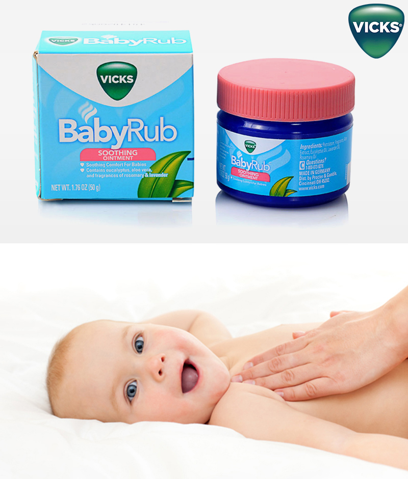 Dầu bôi ấm ngực cho bé 3 tháng tuổi vicks babyrub 50g