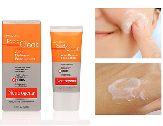 Kem dưỡng da trị mụn neutrogena rapid clear acne defense face lotion của mỹ 50ml